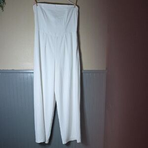 Wild Fable White Strapless Jumpsuit